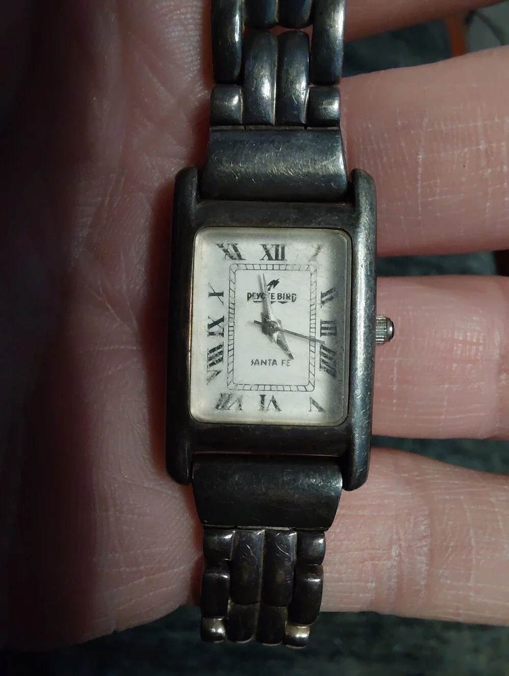 Vtg Peyote Bird Santa Fe Sterling Silver Watch 925 Roman Numeral Southwest CC